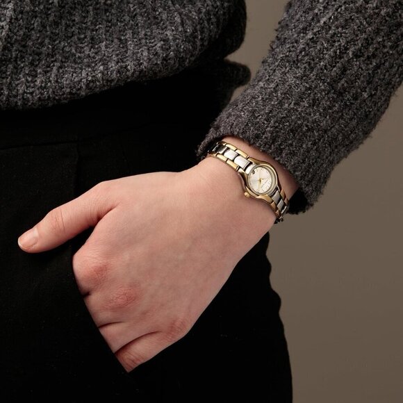 ?Anne Klein Bracelet Watch Women Silver Date Function Jewelry-Clasp Watch